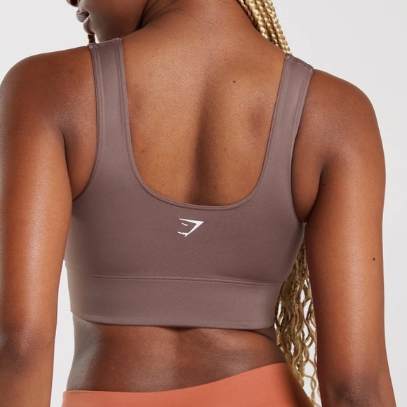 Gymshark longline sports bra truffle brown NWT - Picture 2 of 3